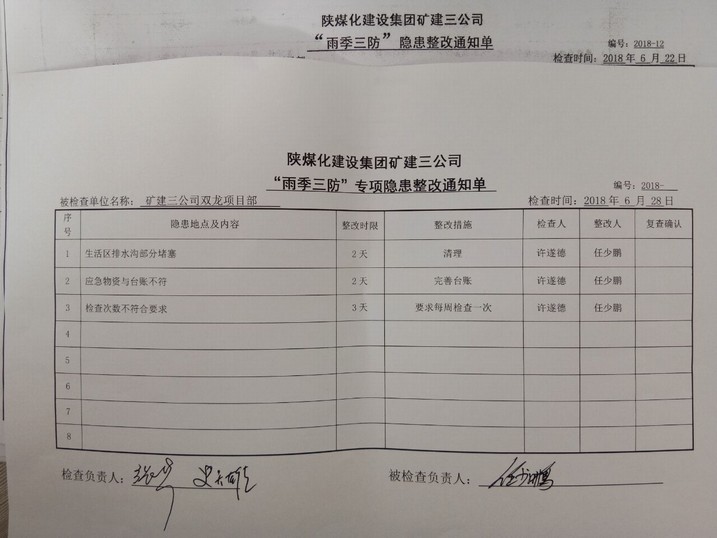 陜煤建設(shè)礦建三公司開展“雨季三防”專項檢查